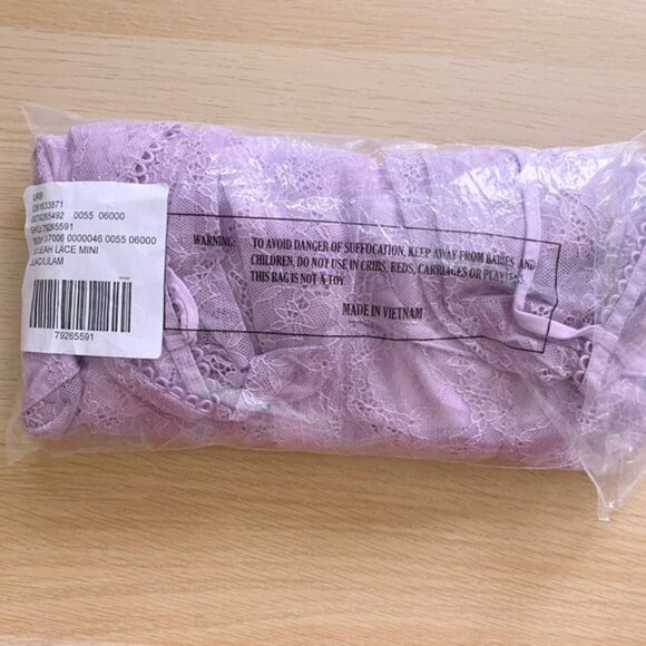 Urban Outfitters | Leah Lace Semi Sheer Romper New Medium Lilac Lavender Purple - Picture 8 of 10